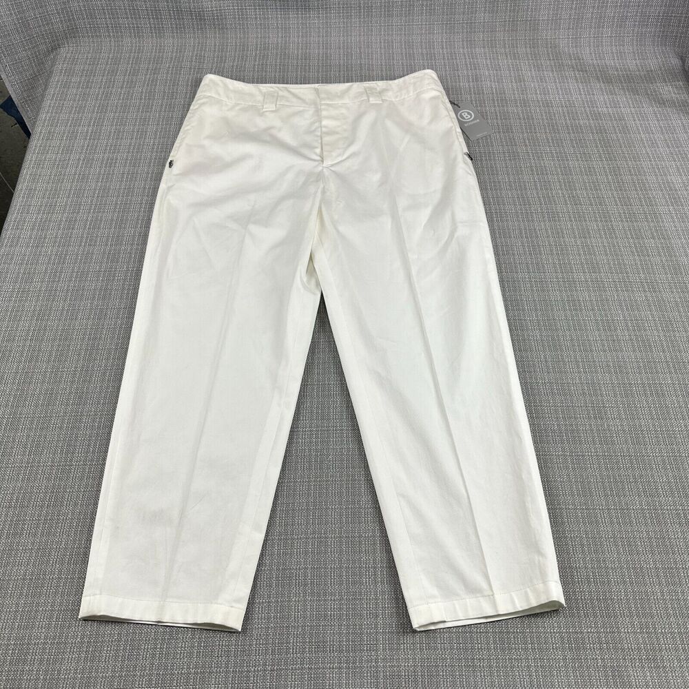 Bogner‎ Pants Womens 12 White Maryan Trouser Cropped Preppy Casual Comfort